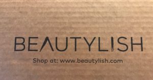 Beautylish logo on shipping box, neversaydiebeauty.com