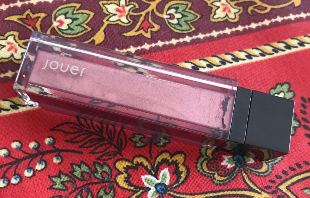 tube of Jouer Long Wear Lip Creme in metallic pink shade, rose, neversaydiebeauty.com