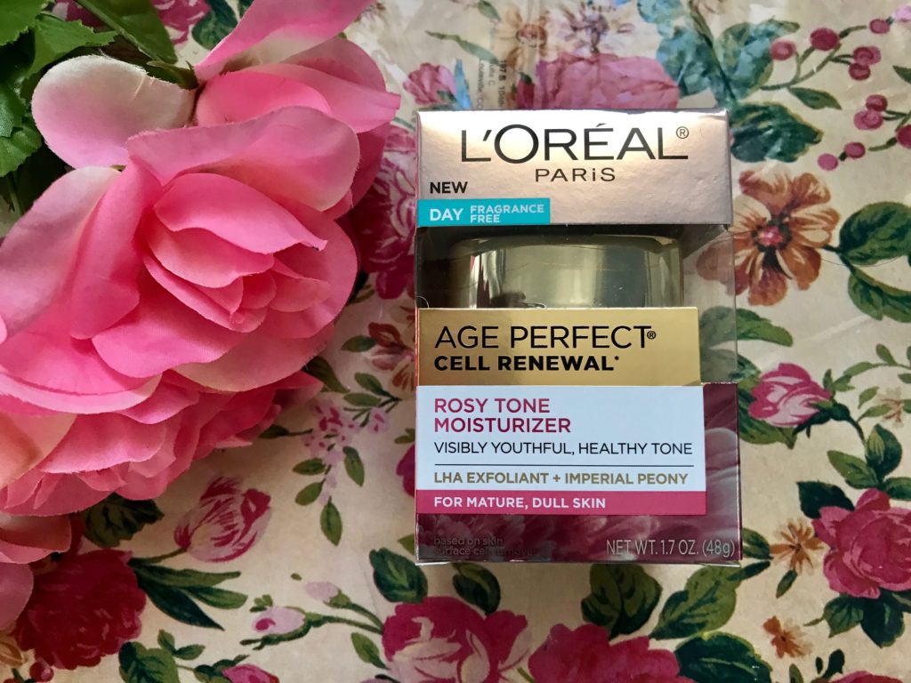 outer packaging for L'Oreal Age Perfect Rosy Tone Moisturizer, neversaydiebeauty.com