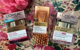 new products for the L'Oreal Age Perfect lines: Rosy Tone Fragrance-free Moisturizer and Mask & Hydra-Nutrition Balm, neversaydiebeauty.com