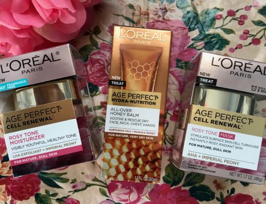 new products for the L'Oreal Age Perfect lines: Rosy Tone Fragrance-free Moisturizer and Mask & Hydra-Nutrition Balm, neversaydiebeauty.com