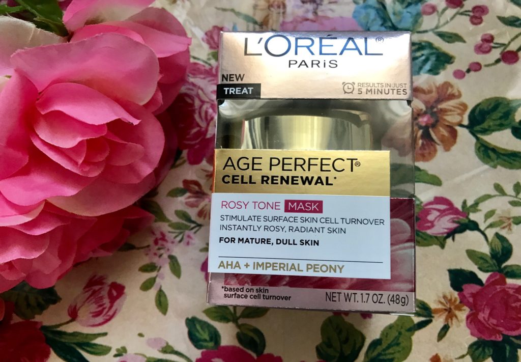 L'Oreal Age Perfect Rosy Tone Mask outer packaging, neversaydiebeauty.com