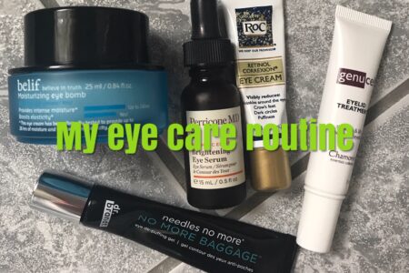 my current eye skincare products, neversaydiebeauty.com