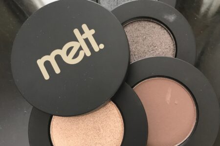 Melt Cosmetics Gun Metal eyeshadow stack open to show the shades, neversaydiebeauty.com