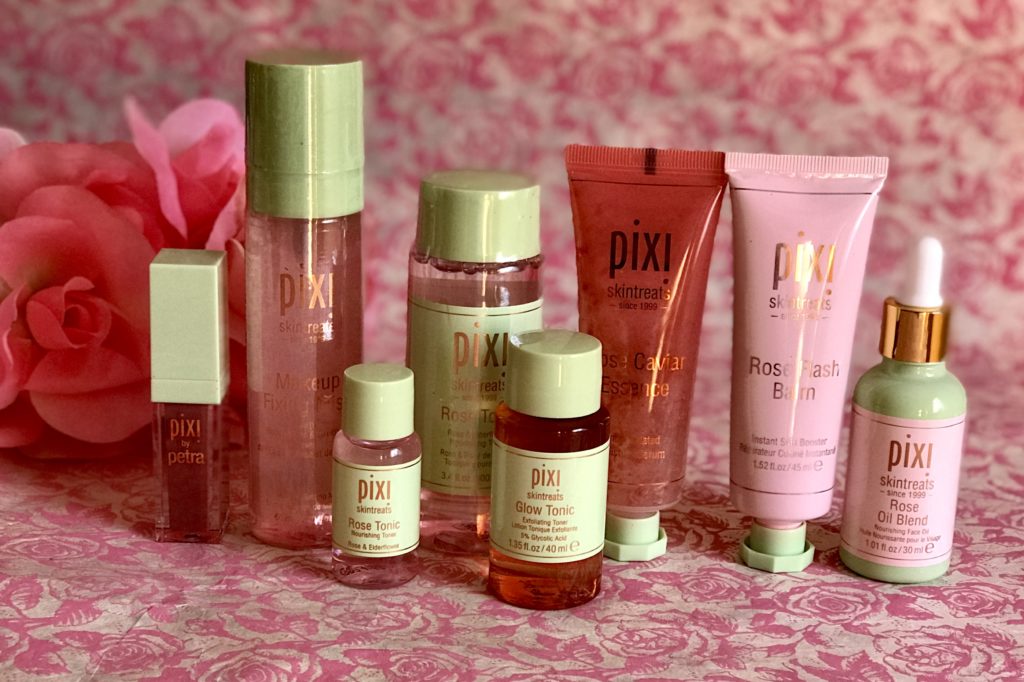 Pixi rose skincare product line, neversaydiebeauty.com