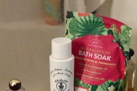 bath products from Santa Maria Novella and Village Naturals Aromatherapy Epsom Bath Soak Fiji, neversaydiebeauty.com