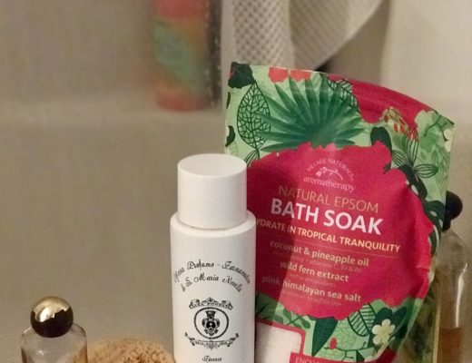 bath products from Santa Maria Novella and Village Naturals Aromatherapy Epsom Bath Soak Fiji, neversaydiebeauty.com