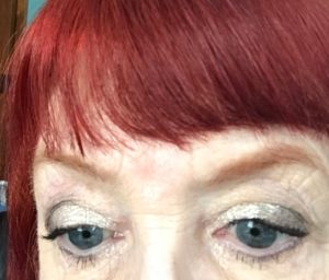 closeup of my eyes wearing Melt Cosmetics Gun Metal stack eyeshadows: Harsh Stone White & Assimilate on my eyes, neversaydiebeauty.com