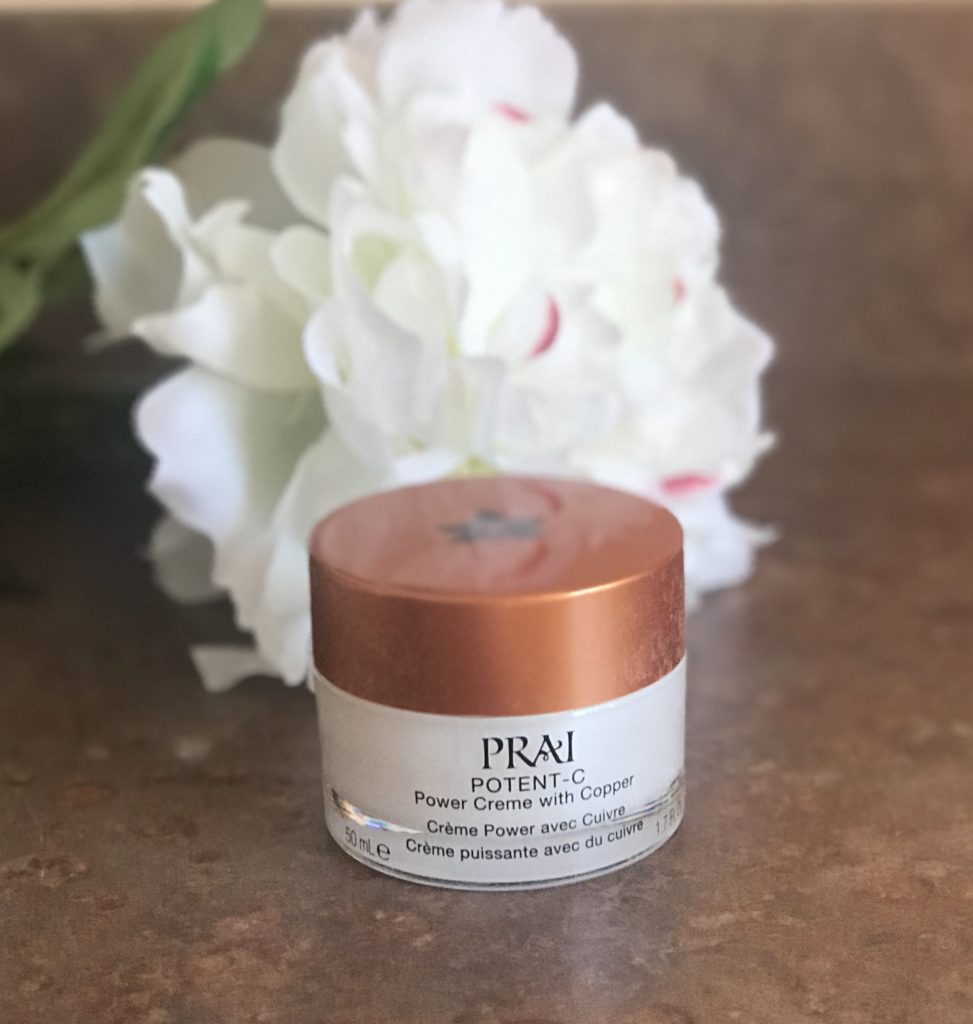 copper-topped jar of PRAI Potent-C Power Cream with Copper, neversaydiebeauty.com