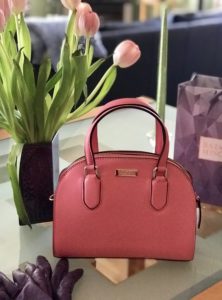 pink Kate Spade Reiley domed satchel purse, neversaydiebeauty.com