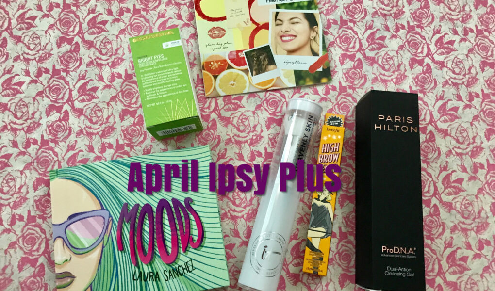 beauty products in my April 2019 Ipsy Plus box, neversaydiebeauty.com