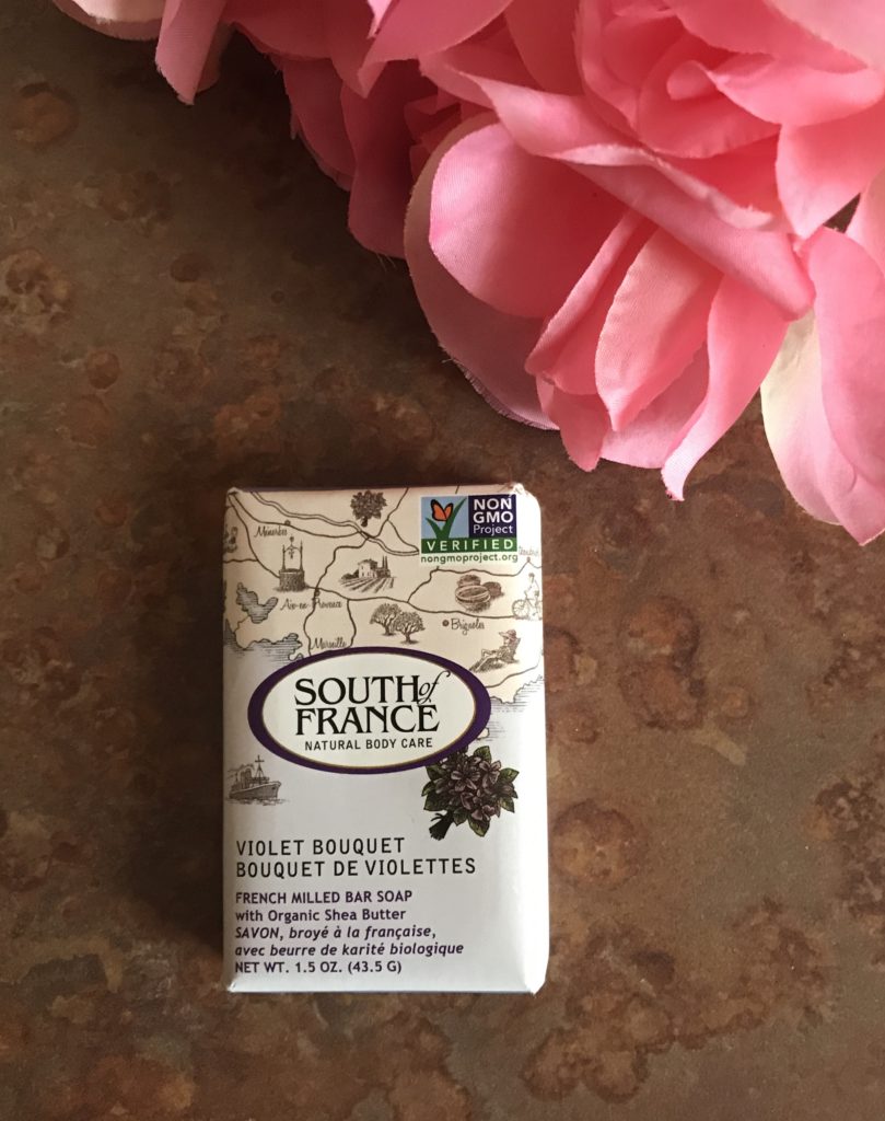 travel size bar soap in Violet Bouquet from South of France Natural Body Care, neversaydiebeauty.com
