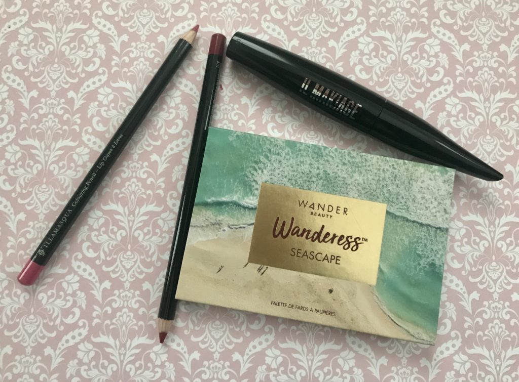 Illamasqua Lip Pencil Duo, Il Making Volumizing Water Resistant Mascara and Wander Beauty Wanderess Seascapes Eyeshadow Palette