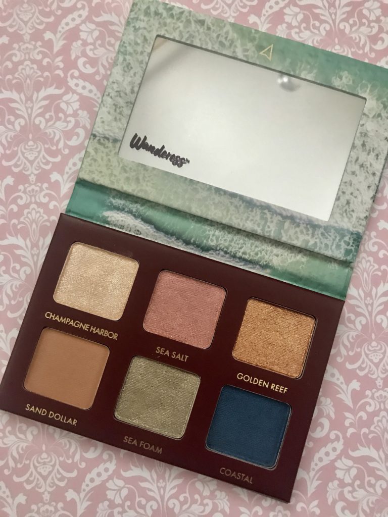 Wander Beauty Wanderess Seascapes Eyeshadow Palette open to show the shades, neversaydiebeauty.com