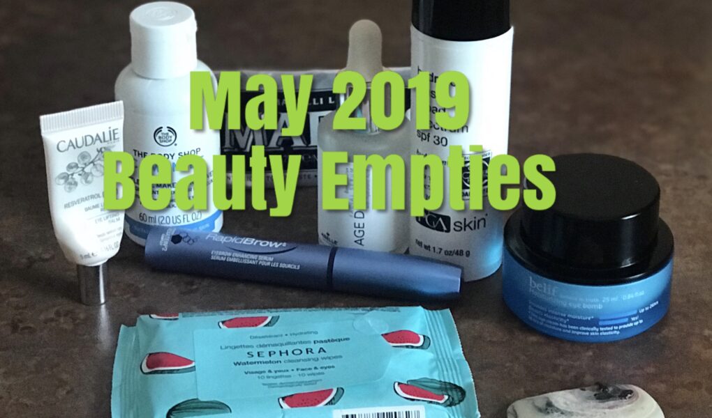 skincare, makeup and bath & body products I used up in May 2019