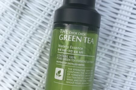 green pump bottle of Tony Moly Green Tea Watery Essence