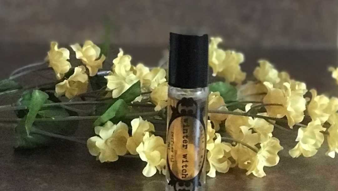 standing rollerball of Winter Witch perfume oil from Spirit Nest, neversaydiebeauty.com