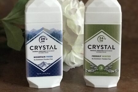 two new Crystal Mineral Enriched Natural Deodorants: Mountain Fresh and Freshly Minted stick deodorants