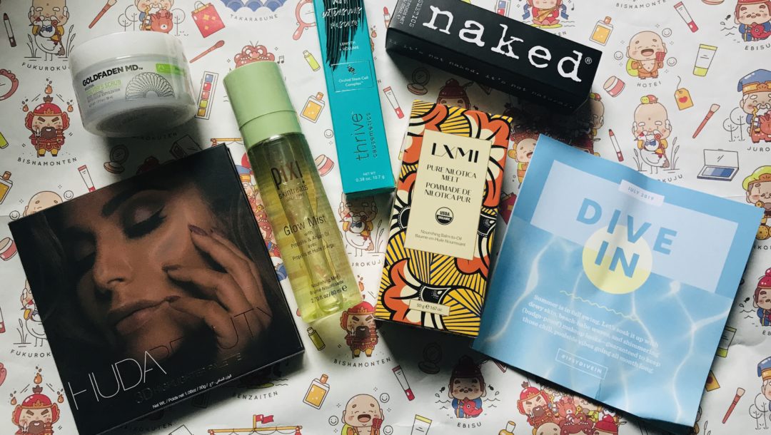 beauty products in my Ipsy Plus "Dive In" box for July 2019