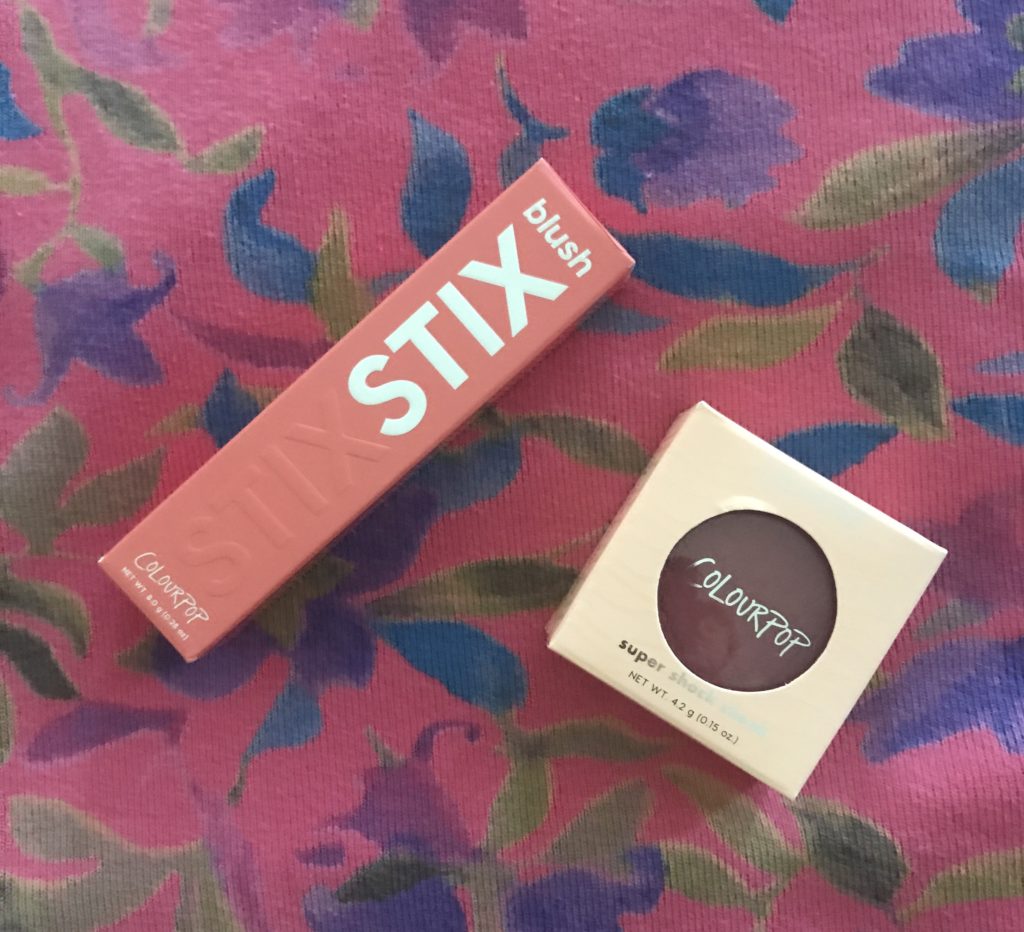 outer packaging for ColourPop Blush Stix and Super Shock Blush
