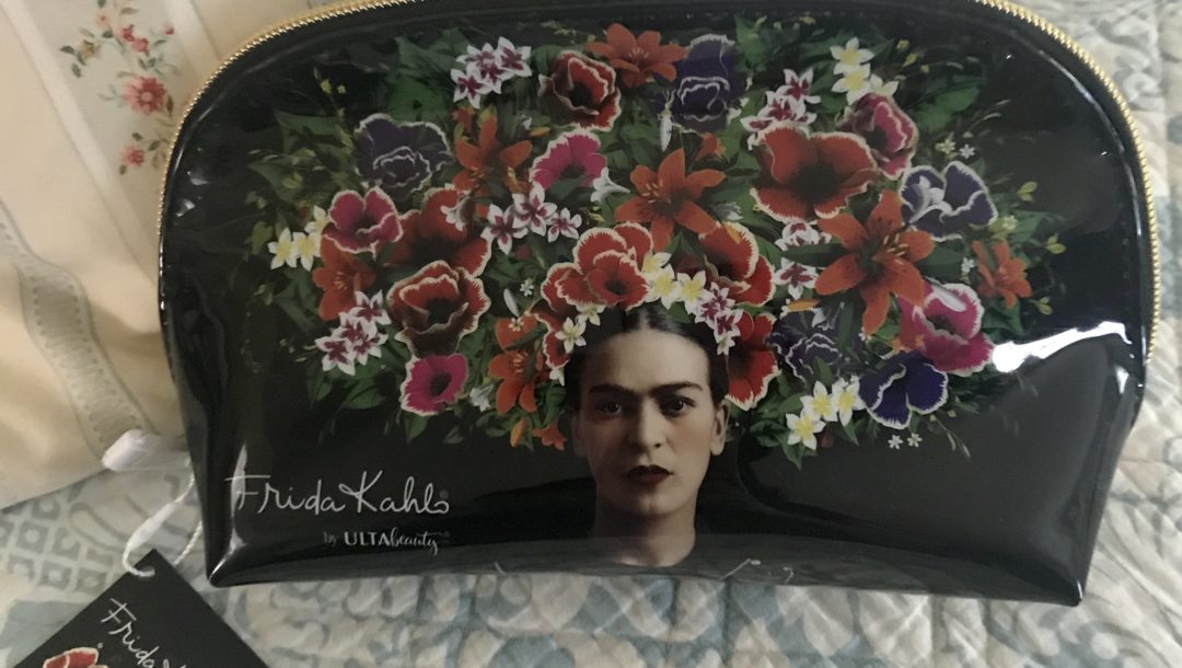 the Frida Kahlo cosmetic bag that I bought at Ulta Beauty