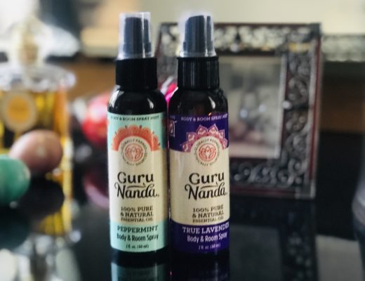 2 spray bottles of Guru Nanda Body & Room Spray: peppermint and lavender