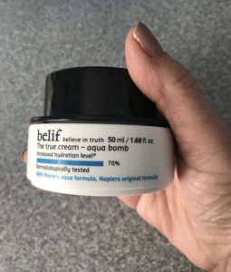 white jar of belif The True Cream Aqua Bomb