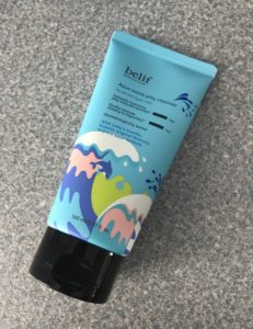 plastic tube of belif Aqua jelly cleanser for face
