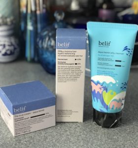 3 facial skincare products for normal & combination skin from belif Skincare in their boxes