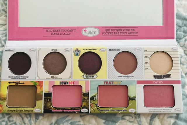 closeup of the inside and pans in theBalm In the Balm of Your Hand Greatest Hits vol. 2 eye and face palette