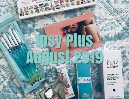 the contents of my Ipsy Plus subscription box for August 2019