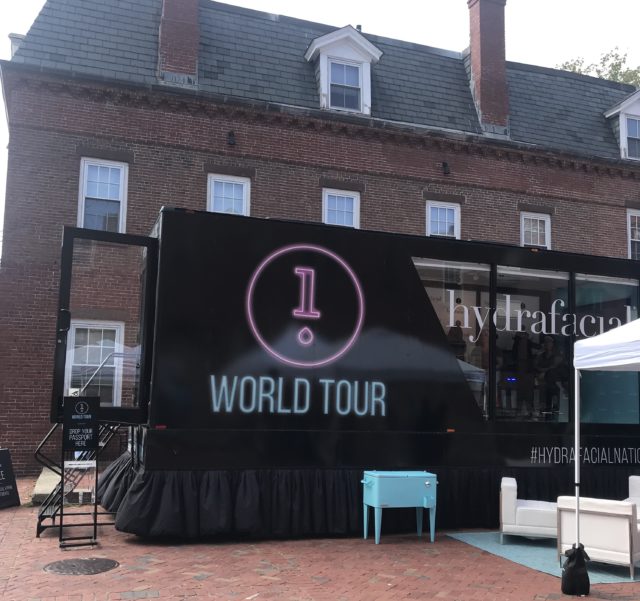 HydraFacial World Tour truck on site in Salem MA