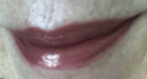 lip swatch wearing Pat McGrath BlitzTrance lipstick in shade, Flesh 3, that looks brown on my lips