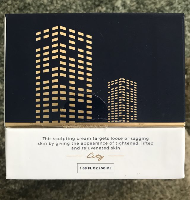 logo of golden skyscrapers on the side of the packaging for City Beauty