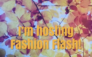 I'm hosting Fashion Flash on a background of fall leaves