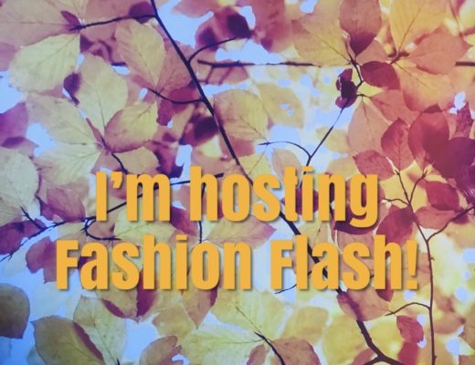 I'm hosting Fashion Flash on a background of fall leaves