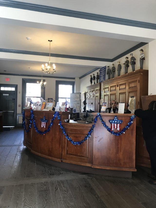 interior of first U.S. post office started by Ben Franklin