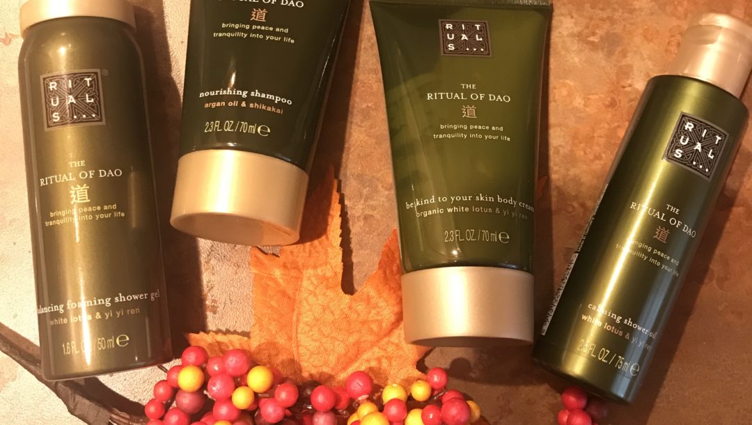 4 travel size bath and body products that make up the Ritual of Dao Small Gift Set