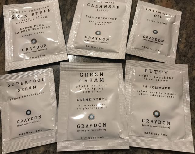 Graydon Skincare sample packets