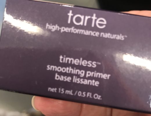 closeup of the box for the travel size Tarte Timeless Smoothing Primer