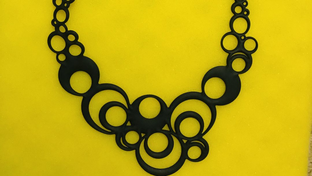closeup of the lower section of Batacuda Night Bubbles necklace