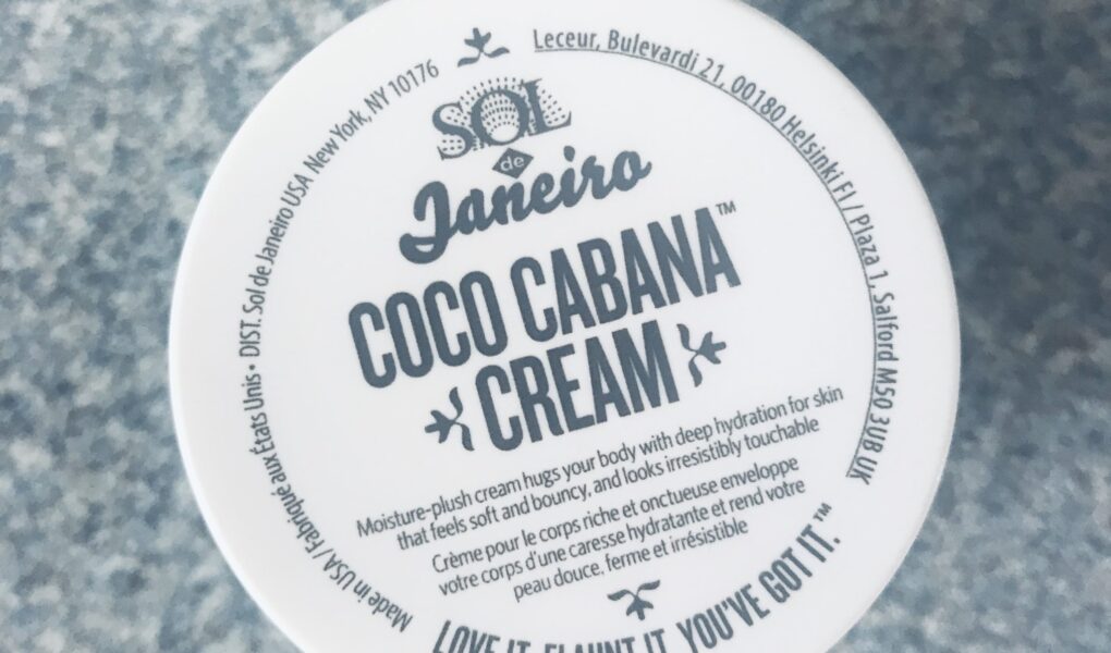 view of the top of the lid of the jar of Coco Cabana Cream