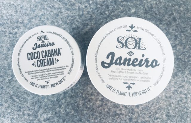 purse size and travel size jars of body cream from Sol de Janeiro