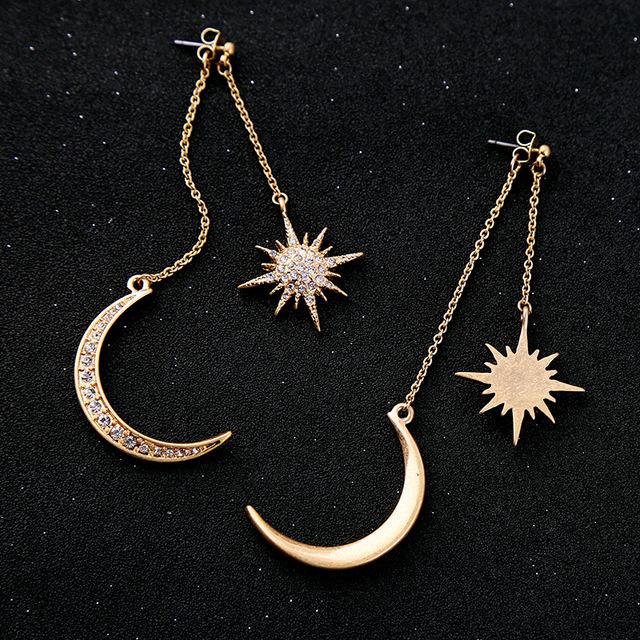 Lahaina Earrings, sparkly dangling star and moon earrings from Ann Voyage