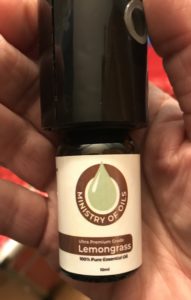 10 ml bottle of Ministry of Oils Lemongrass essential oil 