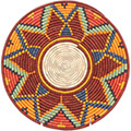 multi-colored patterned handmade Rwenzori basket from Baskets of Africa
