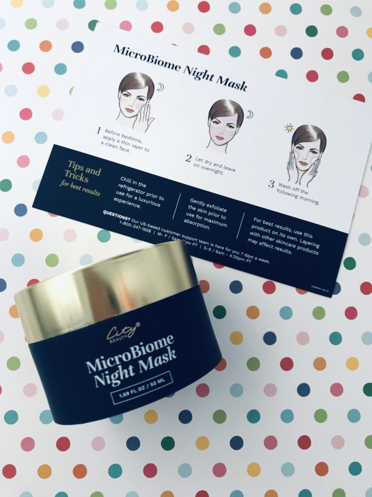 jar and instructions for City Beauty MicroBiome Night Mask