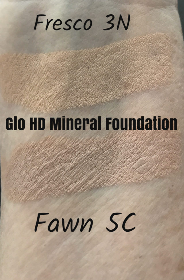 swatch of Fresco 3N and Fawn 5C, two shades of Glo HD Mineral Foundation Stick that are good matches for my skin tone
