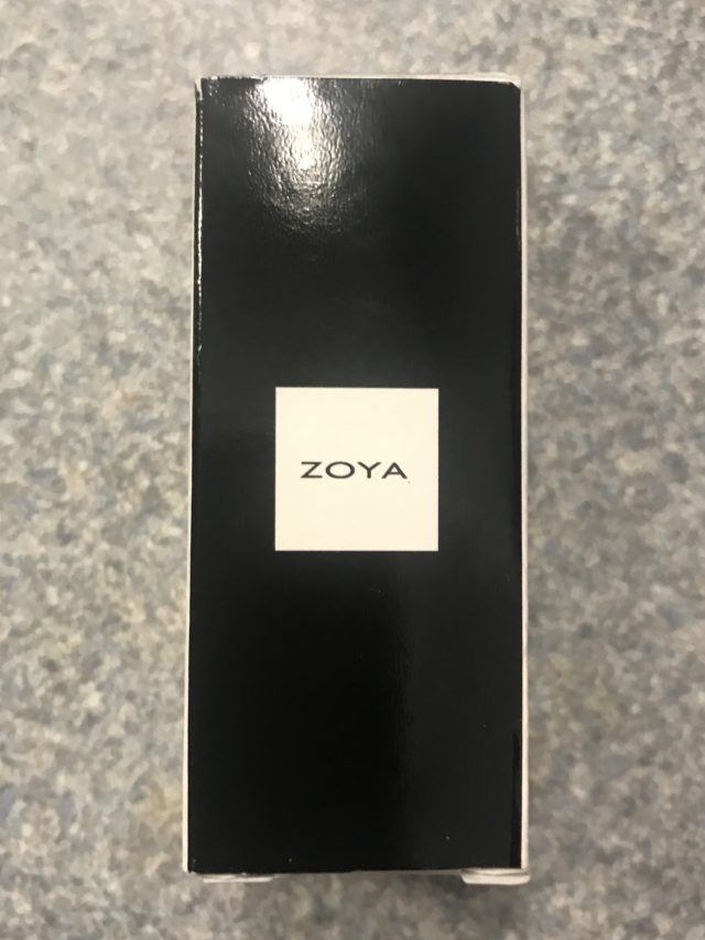 the black outer box for Zoya nail polish