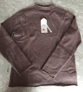 mauve-heather rolled neck, sleeve & bottom cashmere sweater from Chinese retailer Janeswear.com